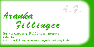 aranka fillinger business card